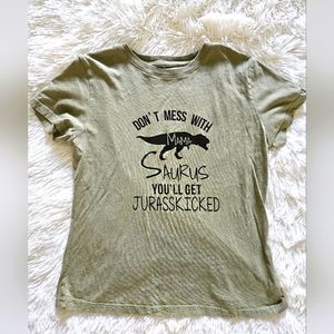 MamaSaurus Green T-Shirt Small